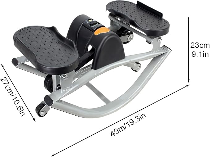 Rock Stepper Lateral Rocking Fitness Stepper U-Shaped Swing Fitness Equipment Equipped with a Digital Display/Resistance Band Lightweight and Portable Suitable for Home Apartment