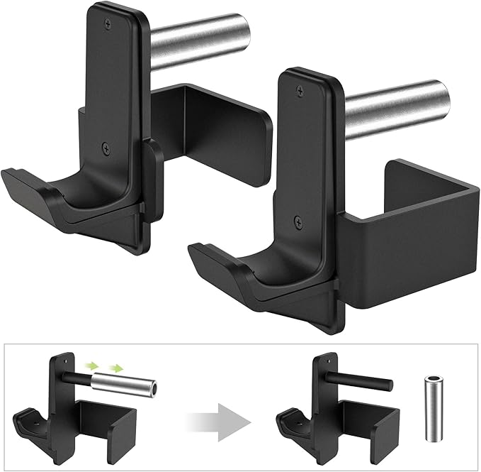 Kipika J-Hooks for 2'x2'and 3'x3' Power Rack - Bottom Reinforced Steel Hooks with Rubber Pad - Set of 2