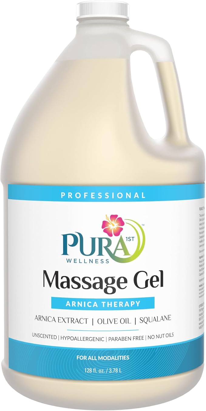 Arnica Therapy 1 Gallon Massage Gel, Arnica Extract, Professional, Massage Therapy, Deep Tissue, Unscented, Hypoallergenic, Natural Ingredients, Skin Hydrating, Moisturizing, Muscle Relief