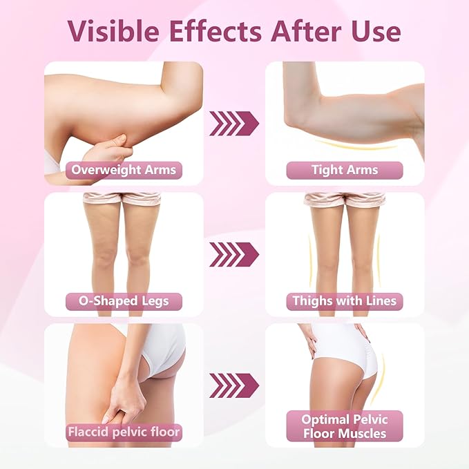 Thigh Trainer, 360°Adjustable Pelvic Floor Exercise Devices with LED Display, Inner Thigh Exerciser with 20LB Resistance Band for Women, Home Fitness Equipment for Hip, Leg, Arm, LightPink
