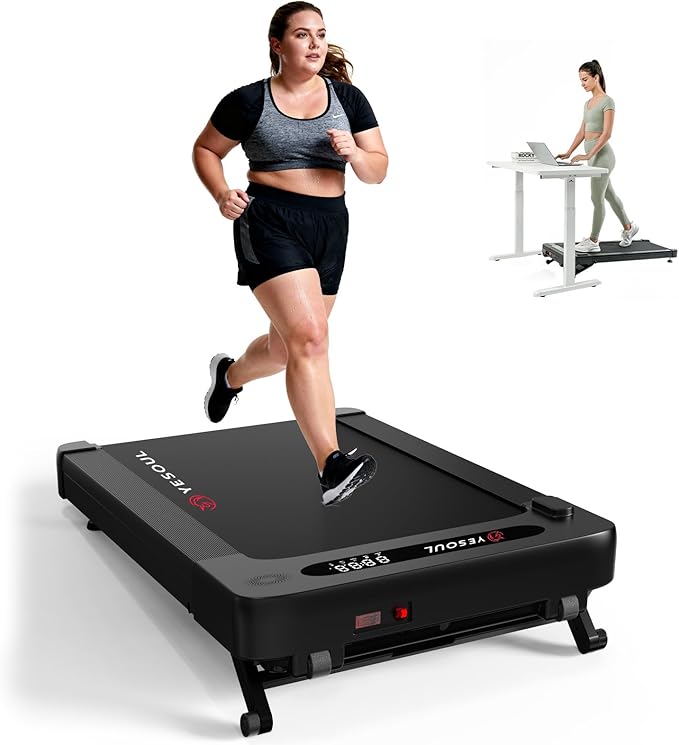 Yesoul Walking Pad Treadmill with 10% Auto Incline, Under Desk Treadmill for Home Walking, Hiking & Running, 300lbs Capacity, Smart App Scenic Routes & Live Classes, Remote & LED Display