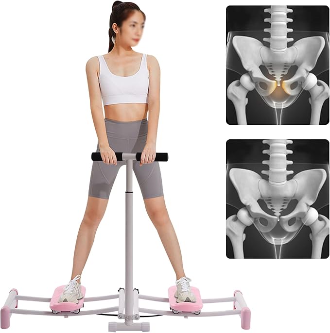 Leg Exercise Ski Machine Strength Training Exercise Equipment, Adjustable Rods Pelvic Floor Trainer Leg Workout Machine Postpartum Repair Improve Sagging Buttocks