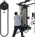 Endless Rope Trainer, Suspension Pulley Cable Machine with Adjustable Resistance & Nylon Rope, Pull Rope Fitness Training Equipment, for Physical Training Black