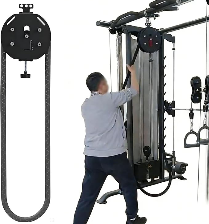Endless Rope Trainer, Suspension Pulley Cable Machine with Adjustable Resistance & Nylon Rope, Pull Rope Fitness Training Equipment, for Physical Training Black