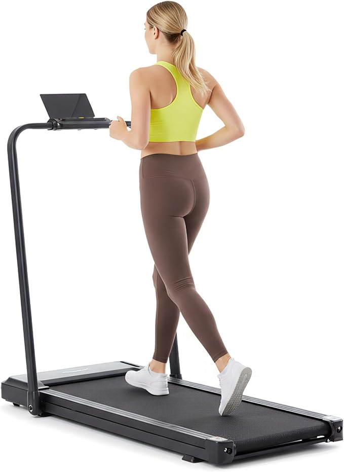Sweetcrispy Compact Treadmill for Small Spaces, Quiet Under-Desk Walking Pad, Slim & Portable Design for Home Office Workouts, Easy to Store, Ideal for Apartments and Work-from-Home Fitness