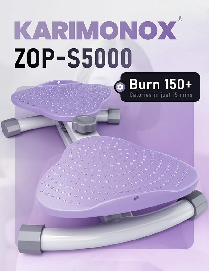 Waist Twister Machine for Body Toning, Fat Burning, Supports 300 lbs, Noiseless, Anti-Slip, Compact Portable for Home, Gym, Apartment, Office