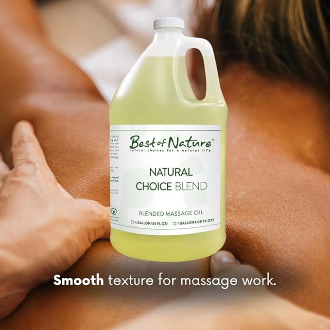 Best of Nature Natural Choice Blend Massage Oil – Professional-Grade, Lightweight & Non-Greasy Moisturizing Oil for Massage Therapy, Spa & Home Use, (8 fl oz)