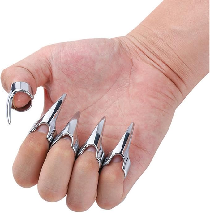 5X Back Scratcher Nail Covers Backscratcher Grating Back Tickler Tools for Women Men Backs Scratchers Tickle Touching Cosplay Stainless Steel Smooth Pets Nails Scratching Hair Parting Ring