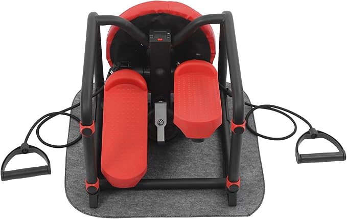Multi-Function Stepper with Seat,Side-to-Side Lateral Rocking Fitness Stepper with Digital Monitor/Resistance Bands Machine, Total Body Workout, 300LBS Capacity for Home Office Workout