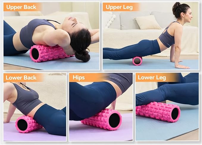 High-Density Foam Roller for Fitness, Stretching, and Mobility Exercises (Black)