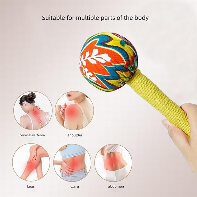 Mugwort Massage Hammer, Massage Tools Back, Shoulder & Body - Handheld Percussion Therapy Tool with US Design Patent, (Purple)