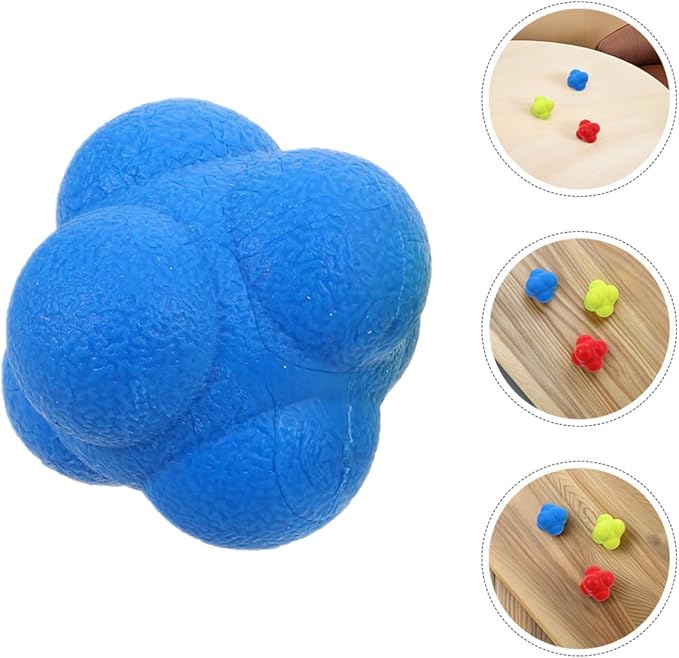 Alipis 6pcs Reflex Training Reaction Balls for Hand Eye Coordination and Reaction Speed Improvement, 5.5cm Hexagon Design, Sturdy Sports Agility Tool for Indoor Exercise and Senior