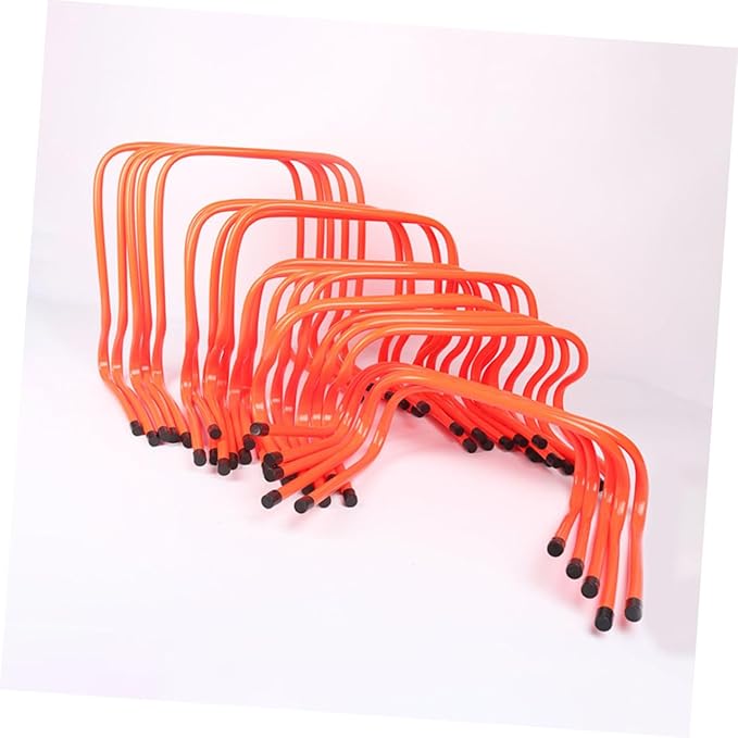 FUOYLOO 2pcs Professional Speed Hurdles Plastic Agility Training Equipment Wear-Resistant 15cm High for Soccer Football Track Field Exercises