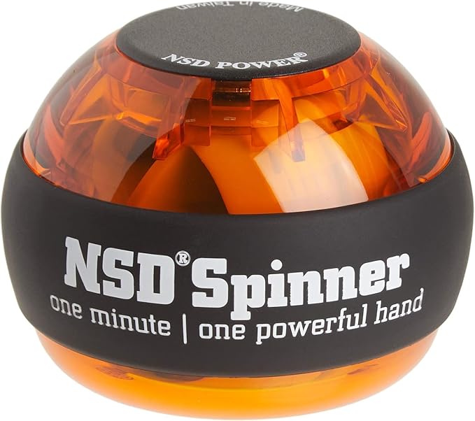 NSD Essential Crystal Spinner Gyro Ball | Grip Strengthener for Forearms, Wrist & Hands | String Start Design, Up to 18,000 RPM | Portable Wrist Trainer & Workout Equipment | Ideal for Desk Workers, Athletes & Musicians