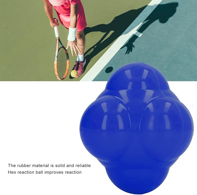 Reaction Ball, Rubber Bright Color Hex Reaction Trainer Ball for Basketball, Tennis and Other Competitive Sports