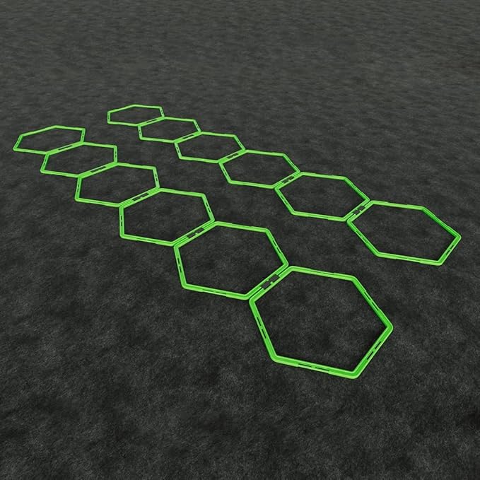 Power Systems Hex Agility Rings, Ladder, Hurdle Set All in One - Use Indoors or Outdoors for Speed & Skill Training