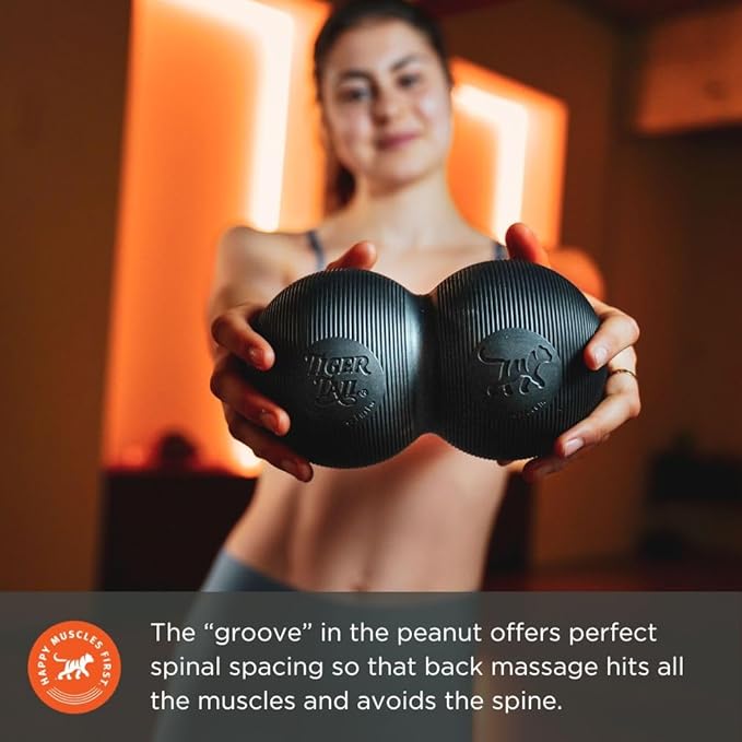 Tiger Tail Tiger Ball Large 8-Inch Long by 4.4-Inch High Peanut Foam Roller Double Ball: Self-Help Body Massage Tool for Trigger Points and Muscle Knots
