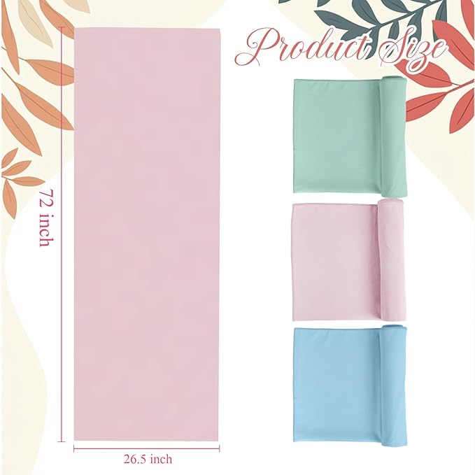 Breling 3 Pack 26"x73" Hot Yoga Mat Towel Pack Non-Slip Yoga Mat Gym Sweat Absorbent Microfiber Towel for Pilates Workout Women Men