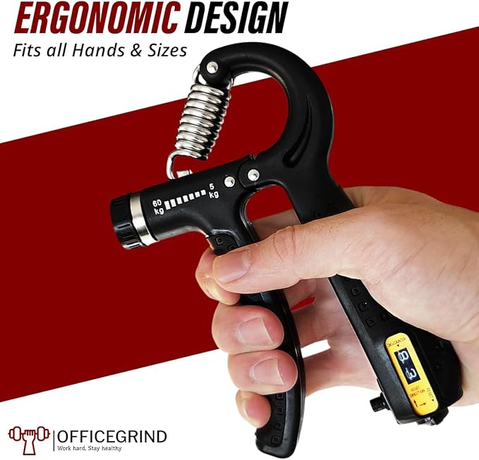 Hand Grip Strengthener Trainer with Adjustable Resistance 10-130lbs (4.5-59kg), Forearm Hand Grip Strength Exerciser for Muscle Building, Injury Recovery, and Therapy Stress Relief
