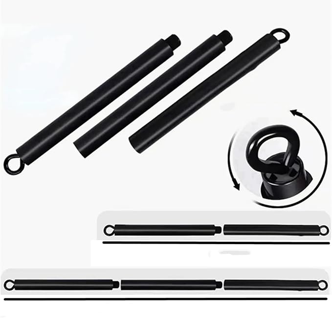 Pilates Bar Resistance Bar, Portable Steel Body Sculpting Stick for Home Yoga & Workout, Adjustable 2 or 3 Section Tension Rods for Strength Training