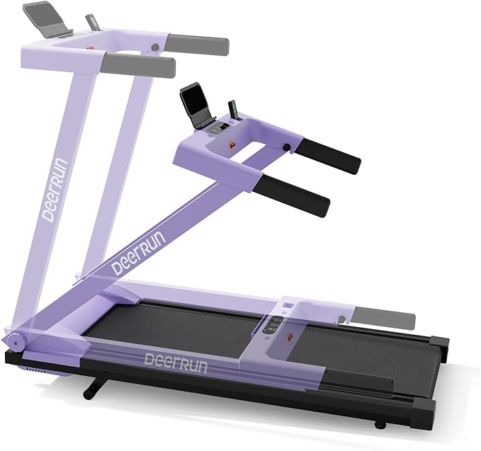 DeerRun Foldable Treadmill for Home with 6% Manual Incline & Handlebar, Compact Folding Walking Pad Treadmill for Walking, Jogging & Running, 0.6-7.5 MPH, 300 lb Capacity, App & Remote Control
