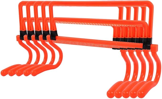 5Pcs Training Hurdles, Football Soccer Training Adjustable Hurdles Speed Training Agility Hurdles for Soccer Football Athletes Orange