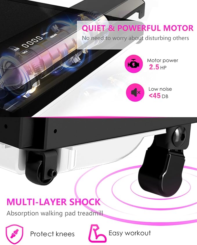 Walking Pad Treadmill with Incline,Under Desk Treadmill with Incline 2 in 1 for Walking and Jogging,2.5HP Compact Incline Walking Pad for Home Office with Remote Control