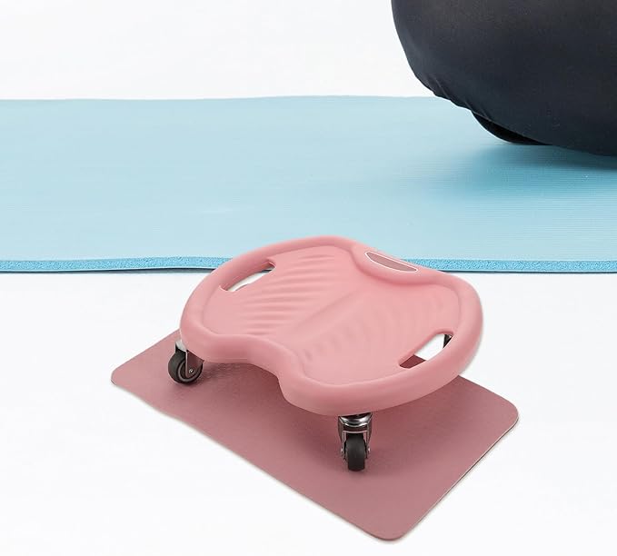 Ab Roller Wheel 4-wheel Silent Core Trainer with Knee Pad Portable Abdominal Strength Training Equipment for Home Gym and Travel Workout