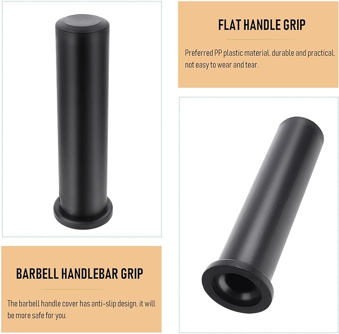 Barbell Handle Grip Plastic Sleeve Attachment Pp Anti-Fall Anti-Skid Flat Head 50mm X 200mm for Strength Training Gym Equipment