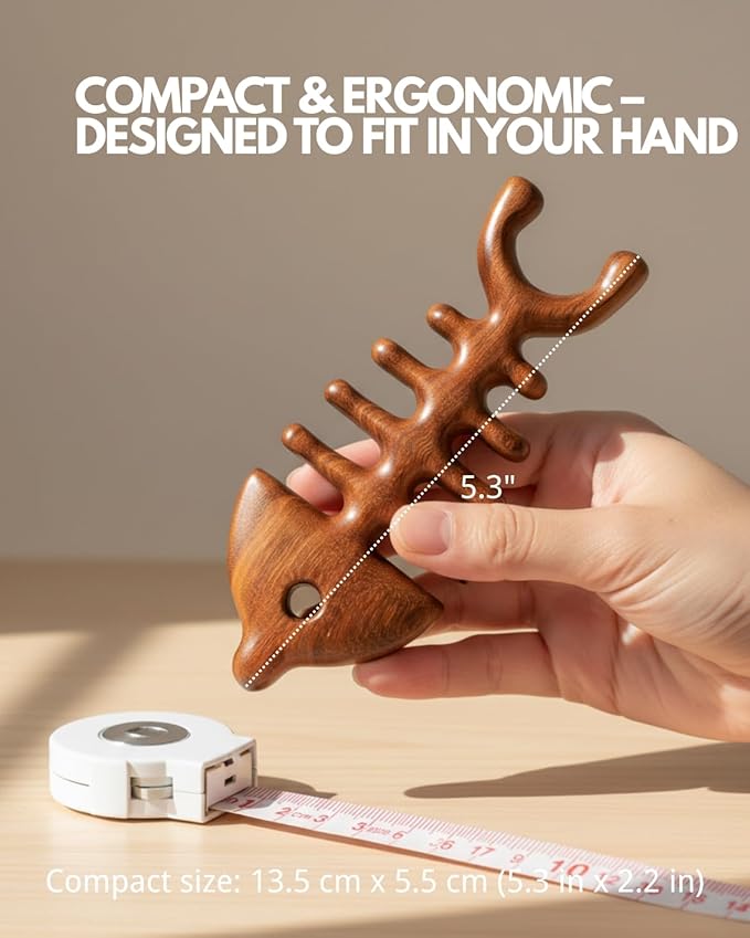Tinuos Fishbone Massage Tool,4-in-1 Full Body Massager for Neck, Back, Head & Eye Relief – Deep Tissue Trigger Point, Acupressure & Scalp Massage – Portable Manual Relaxation Tool