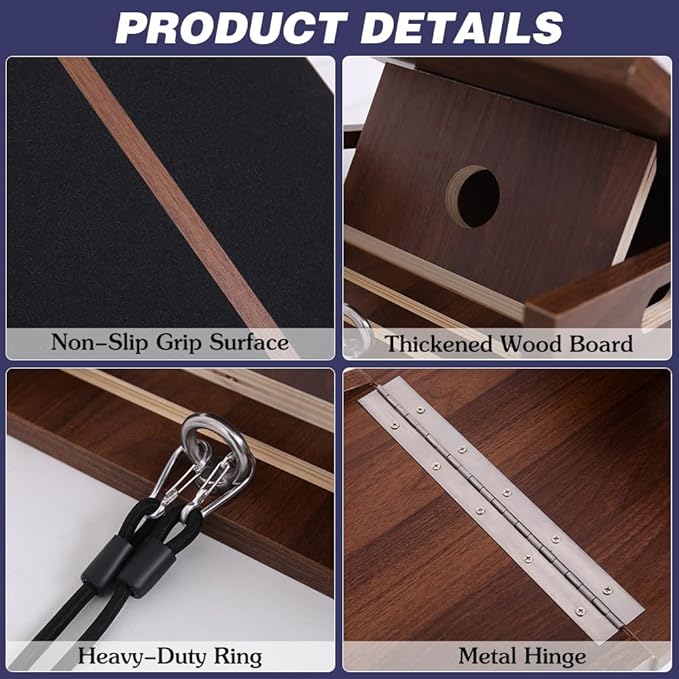 Slant Board for Calf Stretching & Relief, Adjustable Wooden Incline Slant Board for Squats, Calf Stretcher Board for Knees Ankle Heel Feet Leg, Home Gym Physical Therapy