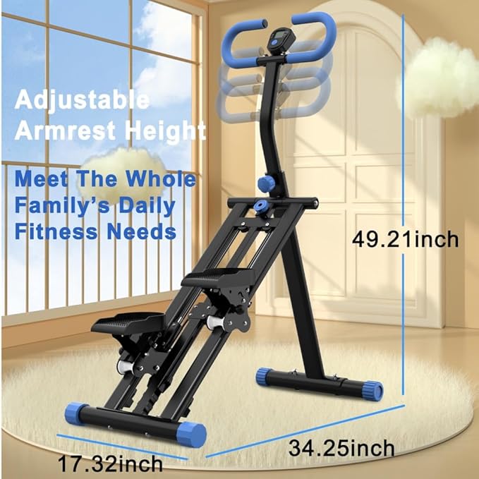 Stair Stepper, 3 Levels Adjustable Resistance Stair Master, Full-Body Exercise Climber Fitness Equipment Foldable, Vertical Climber Workout Machine