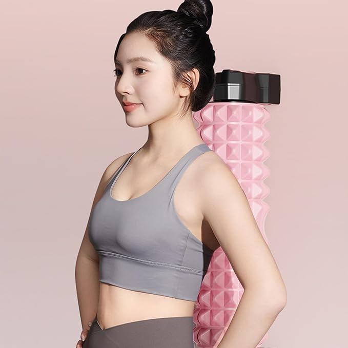 Portable Foam Roller with Suction Cup for Muscle Massage & Sawtooth Trigger Point Therapy (Purple)