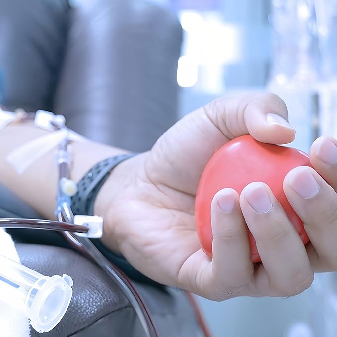 Squeeze Ball for Donating Blood, Hand Strength, Relief Anxiety Stress Ball, Exercise Squeeze Ball for Hands (2PCS-Red Drop)