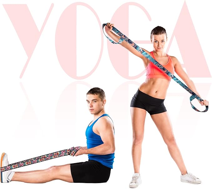 Minatee 2 Pcs Yoga Mat Strap Sling Adjustable Thick Mat Carrier Stretching Strap Yoga Mat Sling Holder Women Stretching Band
