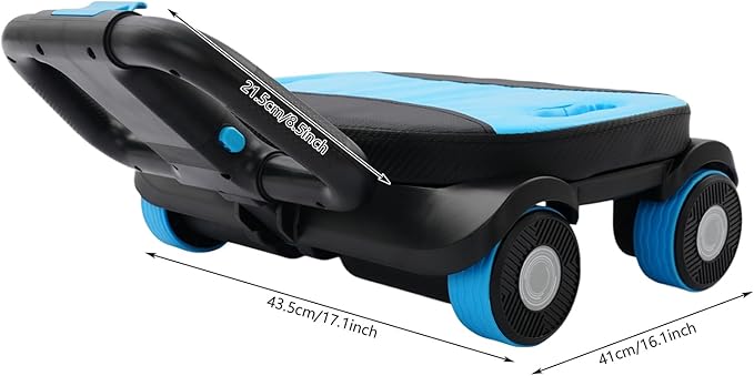 AB Roller Wheel, Four-Wheel Abdominal Roller with Elbow Support, 17.1x16.1in Abdominal Core Training 4 Wheel Roller Equipment, Foldable Dual Handles, Built-In Phone Holder