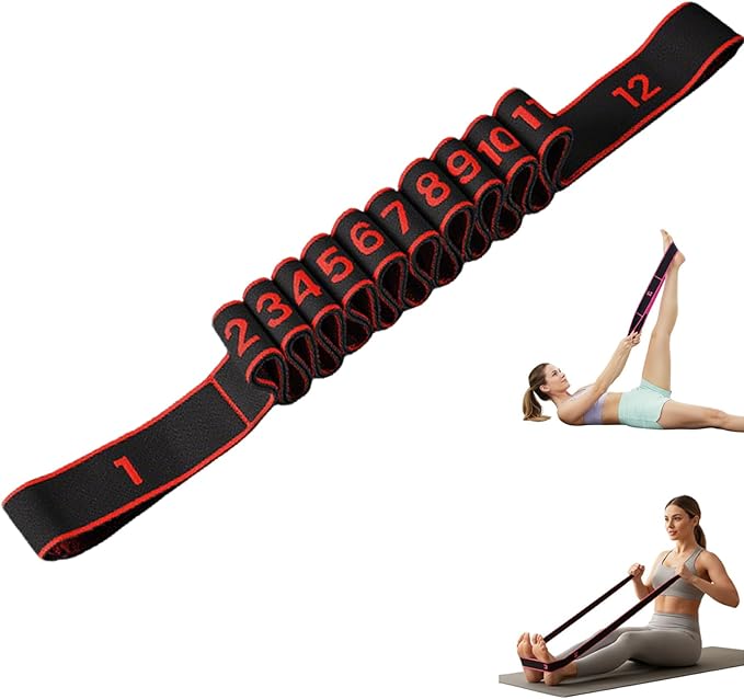 Fitness Resistance Band for Stretching and Yoga - 8/10/12 Section Fitness Resistance Band, Elastic Training Belt for Yoga, Latin, Pilates