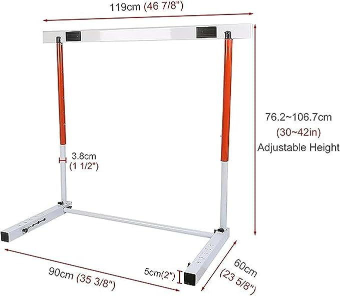 Metal Agility Speed Hurdles, Adjustable Height Track and Field Hurdles, Athletic Workout Obstacles Bar, Portable Sport Training Pole Set (76), 55