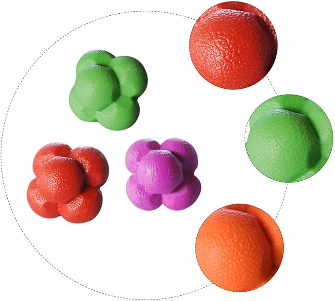 3pcs Hexagonal Reaction Ball Fitness Agile Balls for Reflex Random Color