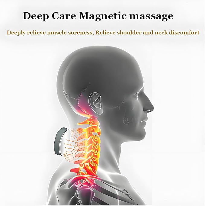Vitality Magic Pro 2.0 Neck Massager,2025 Upgraded 4-Head Magic Pro 2.0 Neck Massage,with 6 Vibration Modes & 15 Intensity Levels,Promote Muscle Relaxation (White)