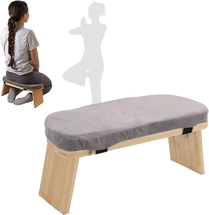 Meditation Bench, Ergonomic Meditation Stool with Removable Cushion for Home, Yoga & Tea Ceremony