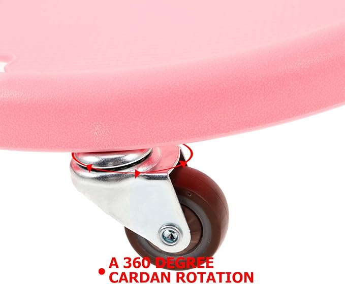 Abdominal Muscle Wheel Plate Fitness Ab Roller Disc with Silent Sliding Four-wheel Design for Core Training and Belly Workout, 1pcs Pink