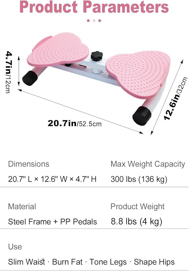 Waist Twister Machine Exercise, Adjustable Waist Twistting Fitness Tool with 300 lbs Weight Capacity, Abs Workout Equipment for Slim Waist and Core Ab Exercise