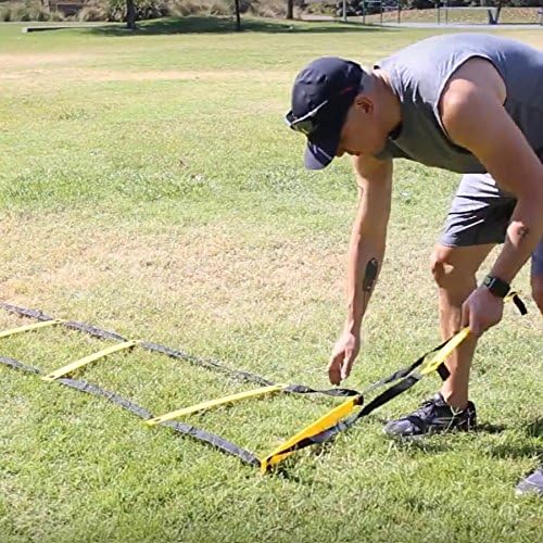 EFITMENT Speed Ladder, Agility Ladder Speed Training Equipment w/Carrying Bag – 11 Rung 13.5ft for Fitness Speed Training, Obstacle Course, Footwork, Soccer – A008
