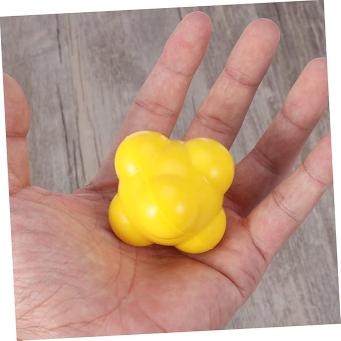 Hemoton Agility Training Reaction Ball Medium Difficulty Sensory Ball for Baseball Skills Development Instant Feedback for Hand Eye Coordination and Reflex Improvement Yellow