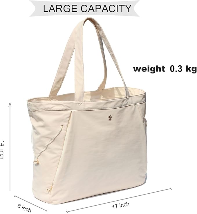 ESVAN Yoga Tote Bag for Women Shoulder Bags Drawstring for Office Workout Travel Carryall Pilates Gym and Beach