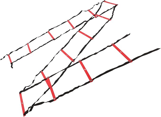 7M 14 Rung Agility Speed Ladder Stairs, Adjustable Training Ladder for Soccer Football Fitness, Non - Slip PP Agility Ladder with Angle Marks for Athletes and Coaches