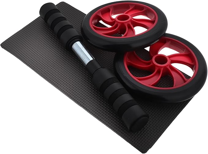 Red Silent Ab Roller Wheel for Women Core Workout Abs Training with Non-slip Grip for Home and Outdoor Fitness Equipment