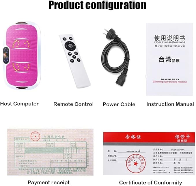 Vibration Plate Exercise Machine,Vibration Platform with Loop Bands/Remote Control, Vibration Plates Exercise Machine for Fitness