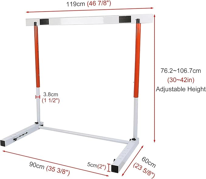 Metal Agility Speed Hurdles, Adjustable Height Track and Field Hurdles, Athletic Workout Obstacles Bar, Portable Sport Training Pole Set (Size : 55-75cm (21.6-29.5"))